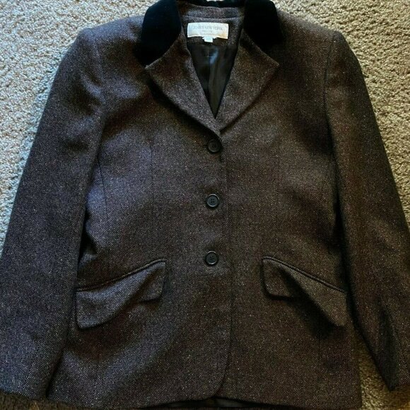 𝅺jones New York Women's Brown Blazer Size 8P - Picture 1 of 9